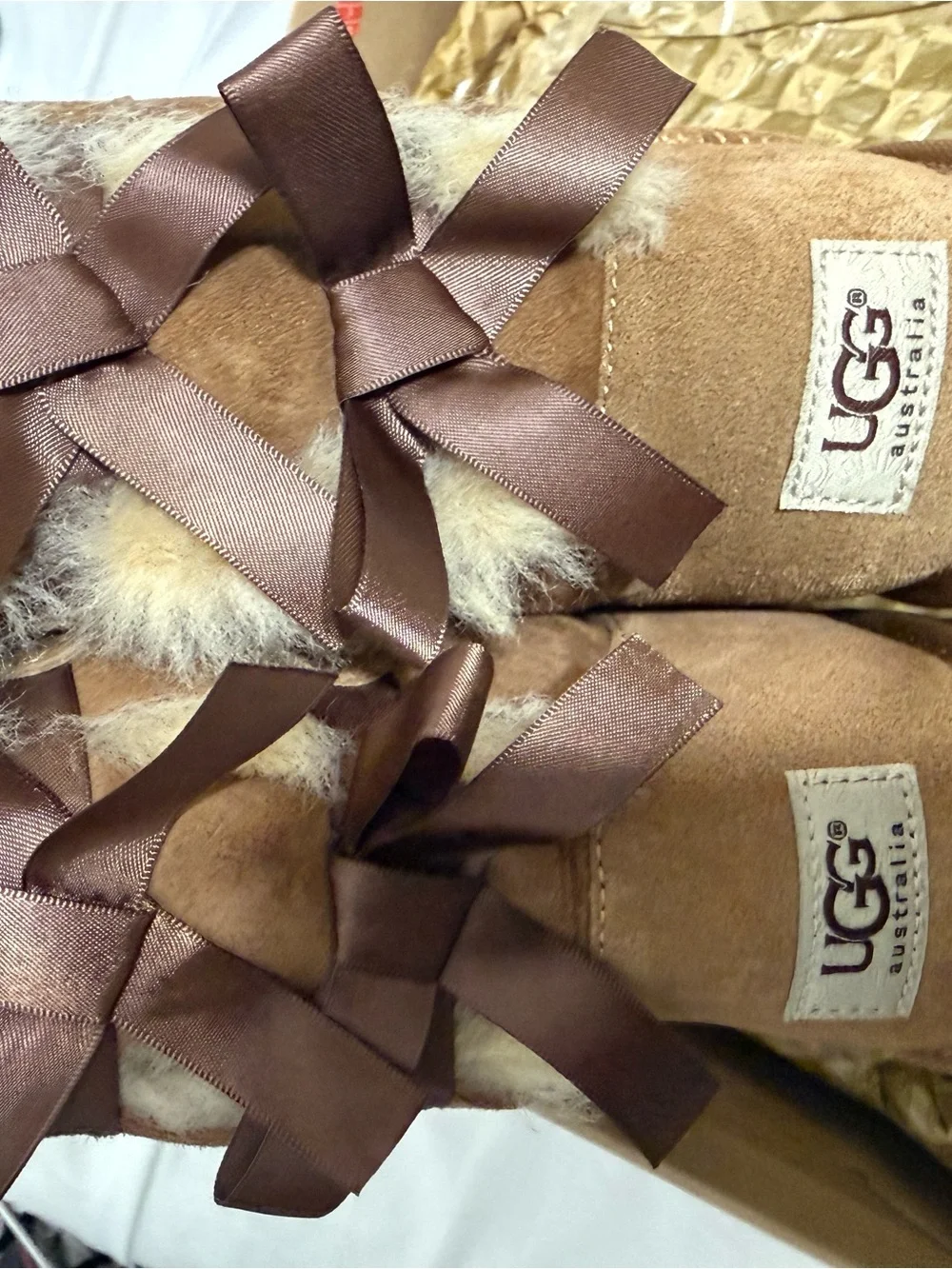 UGG Chestnut Bailey Bow Suede boots